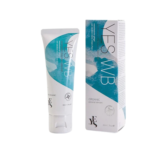 Tube et boîte de gel lubrifiant intime YES WB, bio et naturel, offert pour l’achat du kit de dilatateurs vaginaux Pelvie.